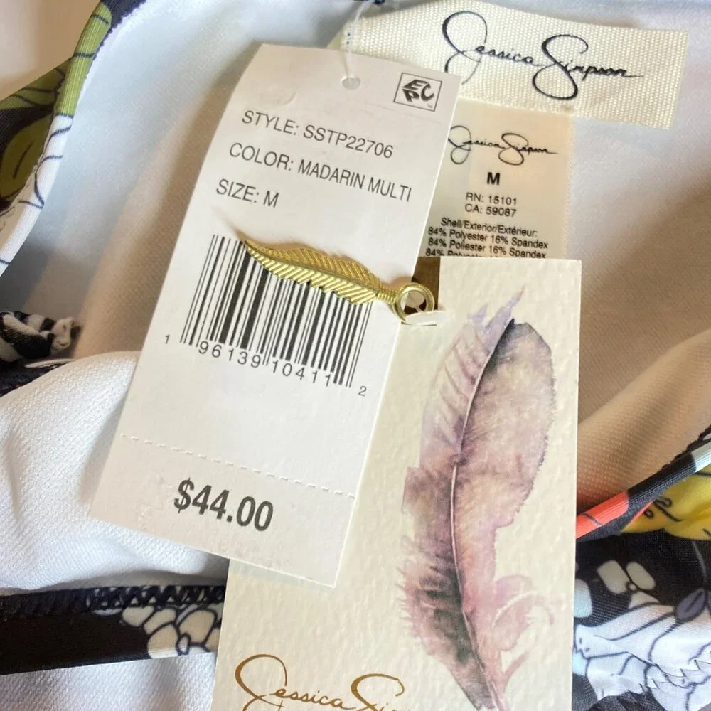 NWT Jessica Simpson Floral Print Bikini Bottom, Size Medium